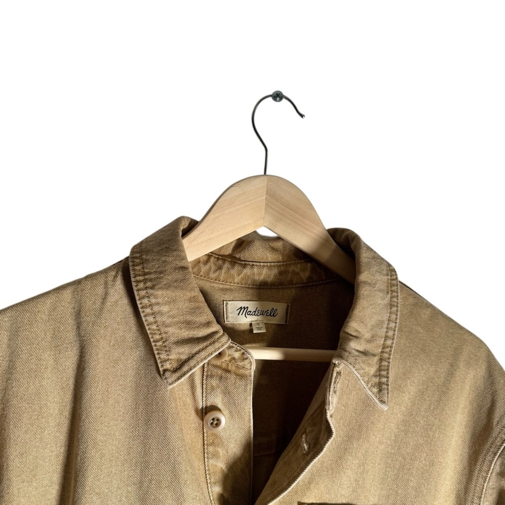 Madewell Tan Denim Shirt-Jacket Botanical Yarn-Dye Edition Chic Size Large - Picture 7 of 8